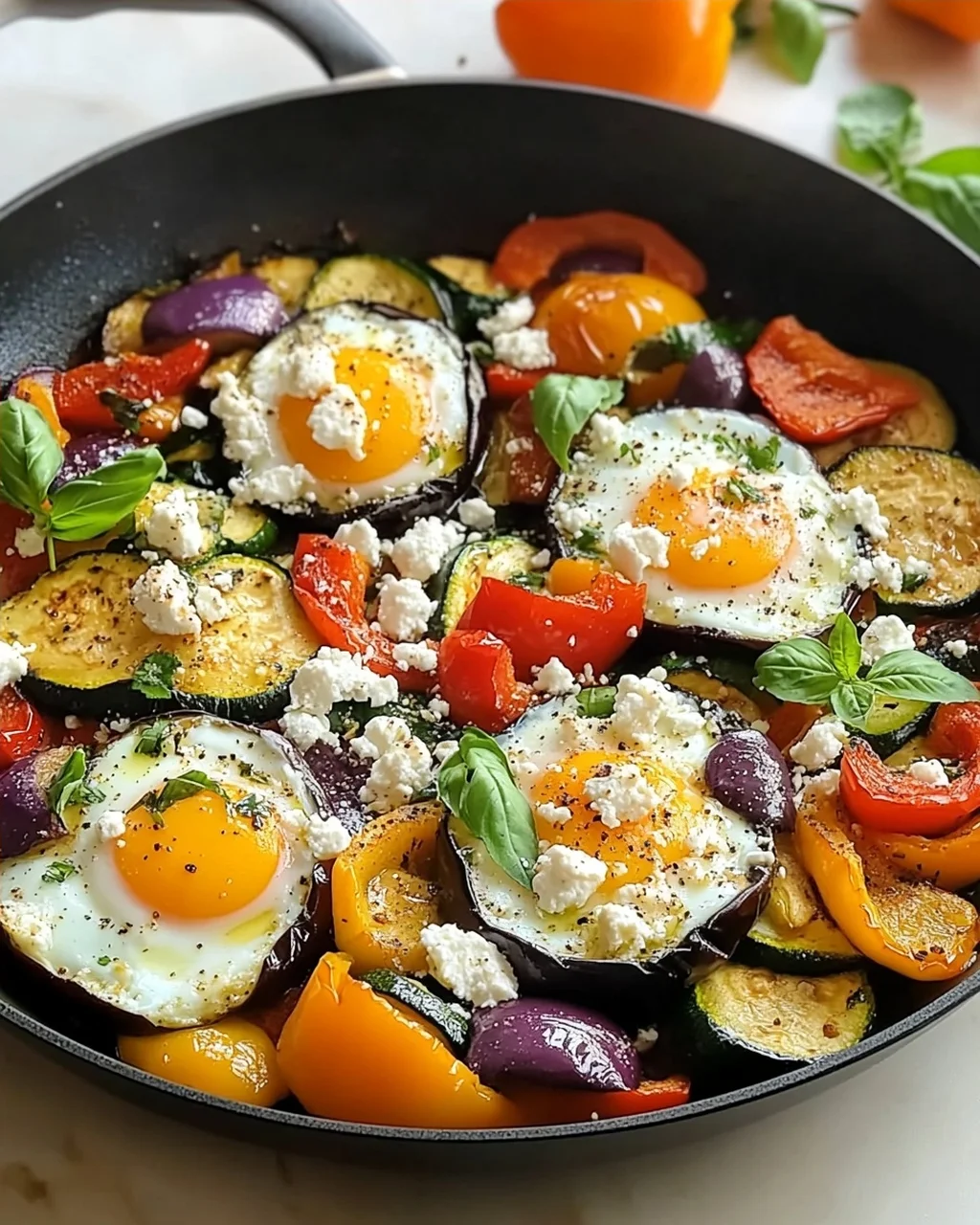Mediterrane Frühstücks-Pfanne für Energie am Morgen