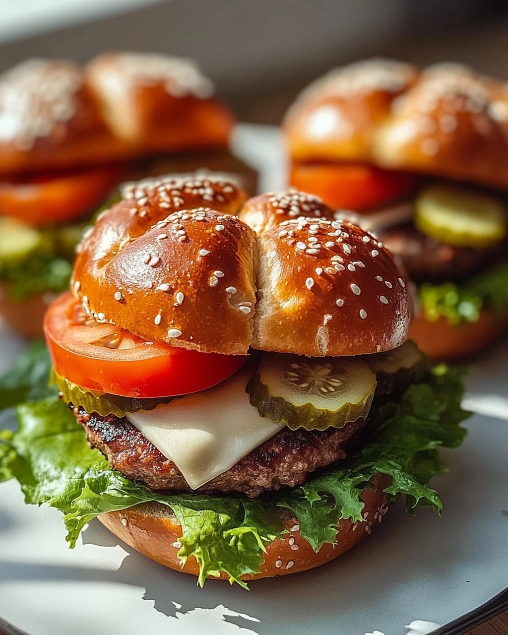 Mini Laugen Burger mit Rinderleberkäse – einfach unwiderstehlich!