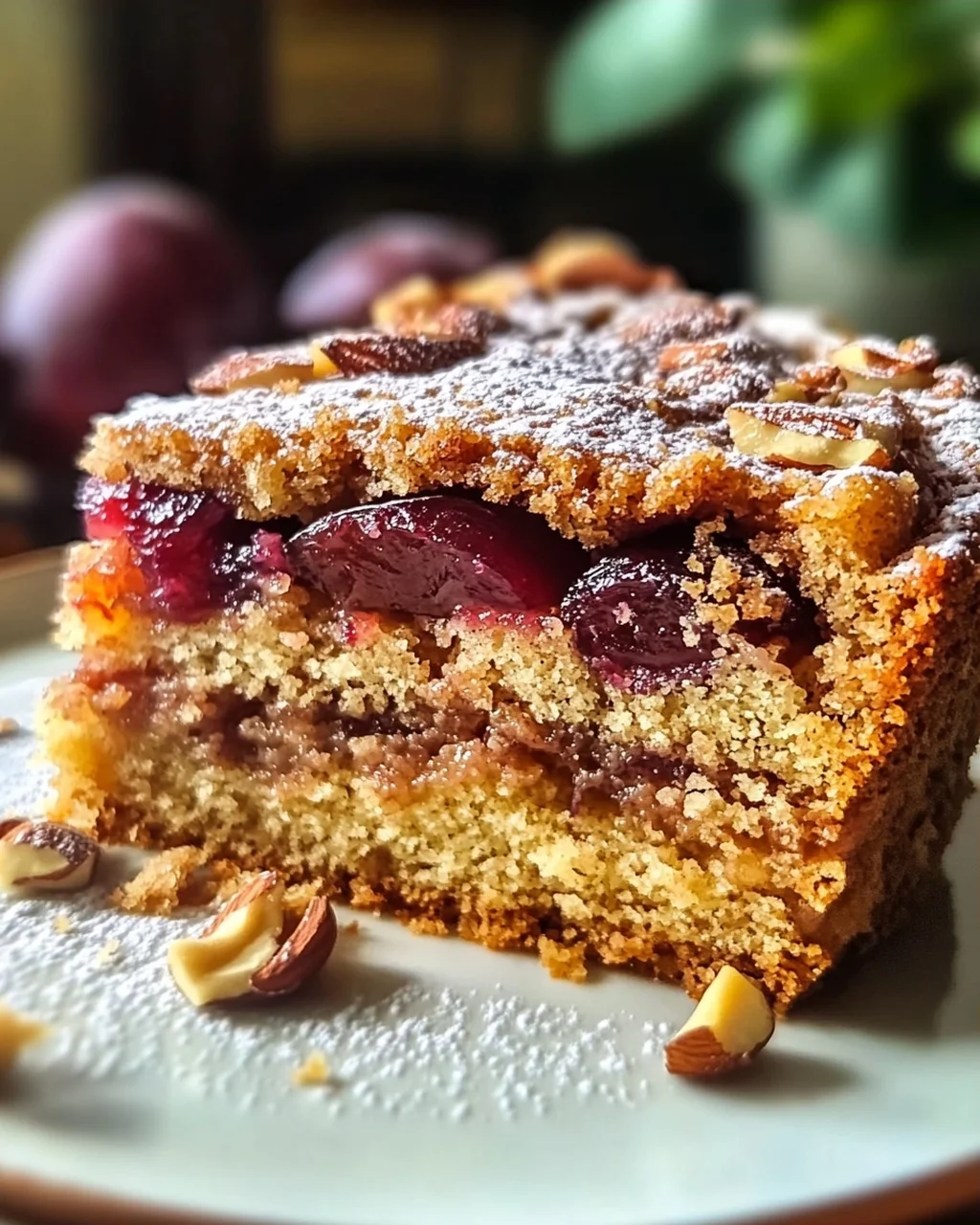 Nutty Cinnamon Cake with Plum Filling – Delicious and Moist!
