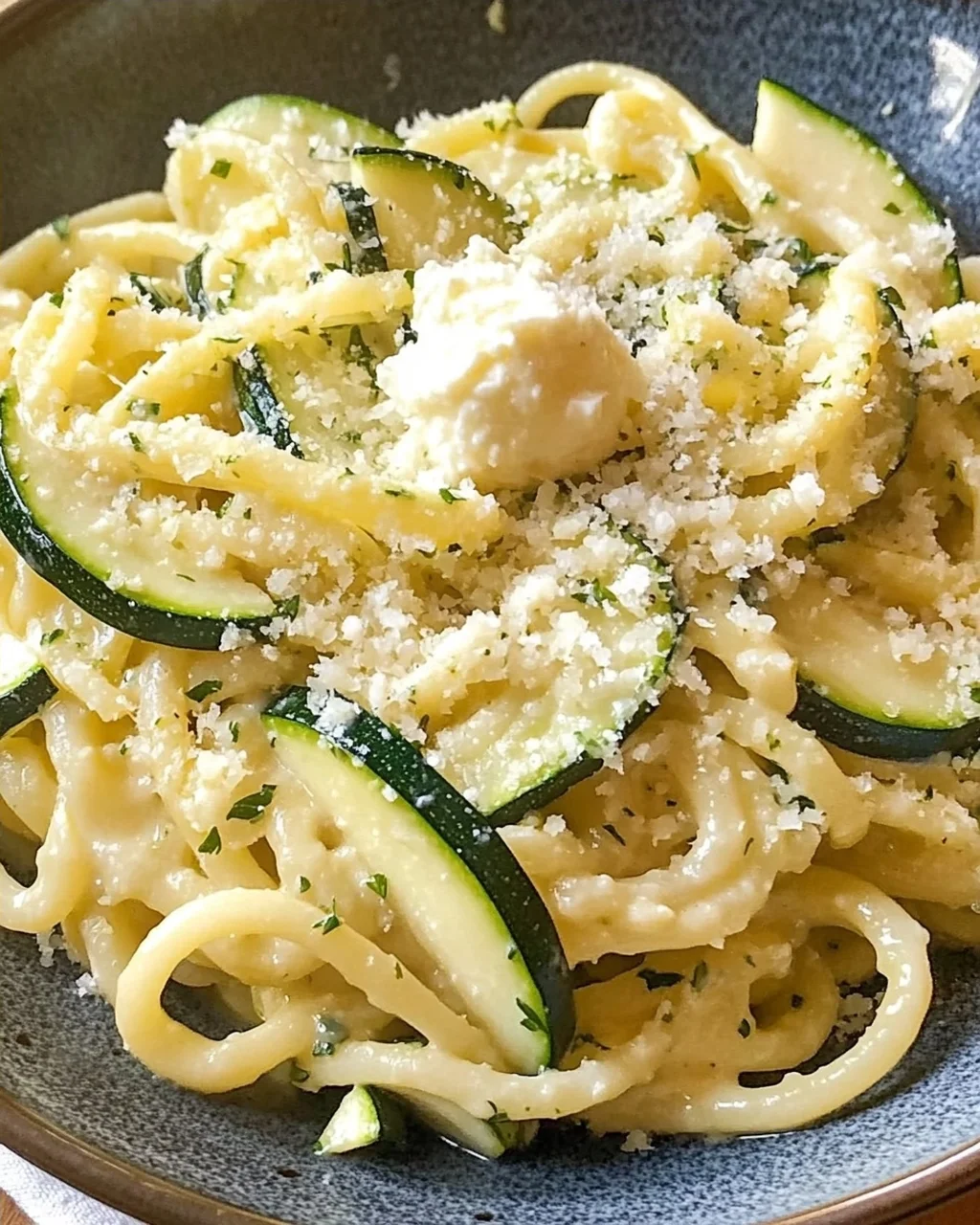 Pasta mit Zucchini in 15 Minuten zubereiten