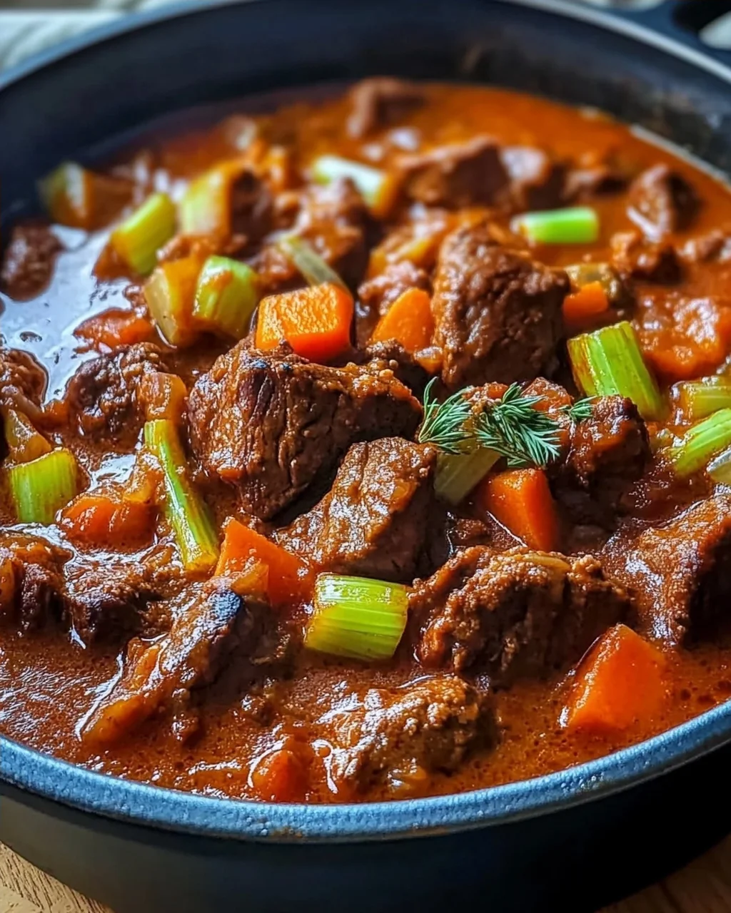 Rindergulasch in Tomaten-Sahnesoße