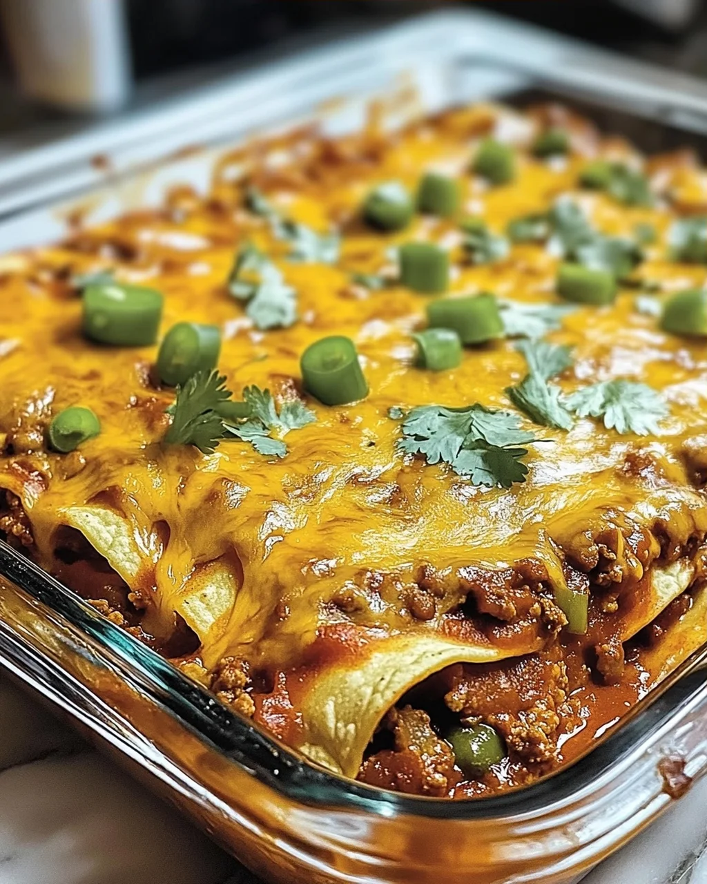 Rindfleisch-Enchilada-Auflauf für die ganze Familie