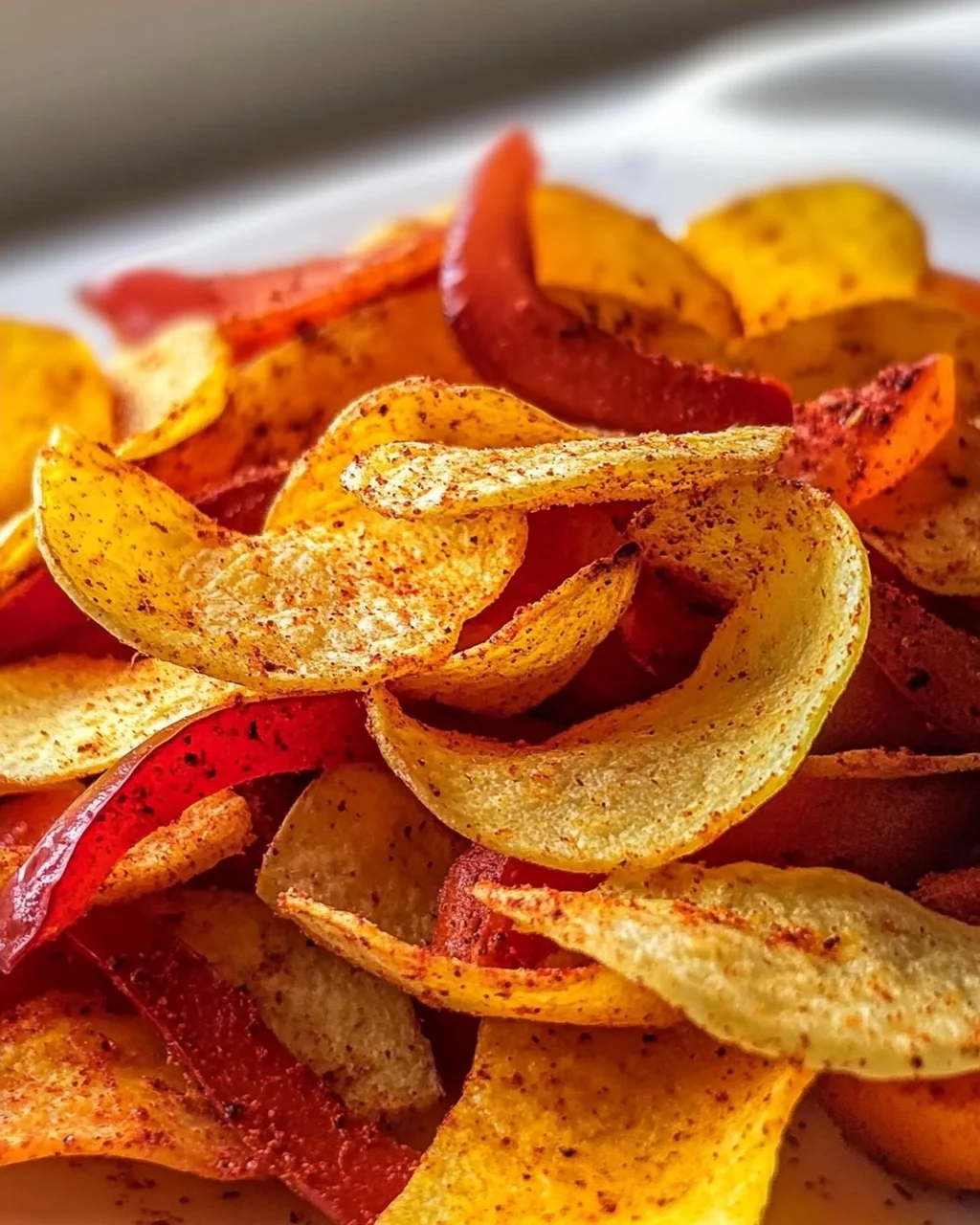 Scharfe Paprika Chips: Knusprig aus der Air Fryer!