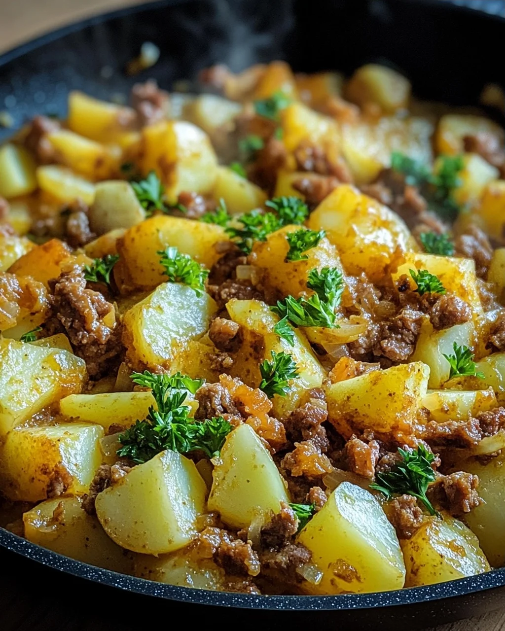 Spitzkohl-Kartoffel-Pfanne mit Hackfleisch