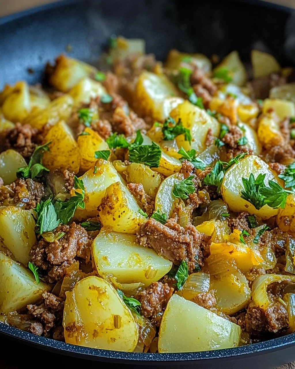 Spitzkohl-Kartoffel-Pfanne mit Hackfleisch