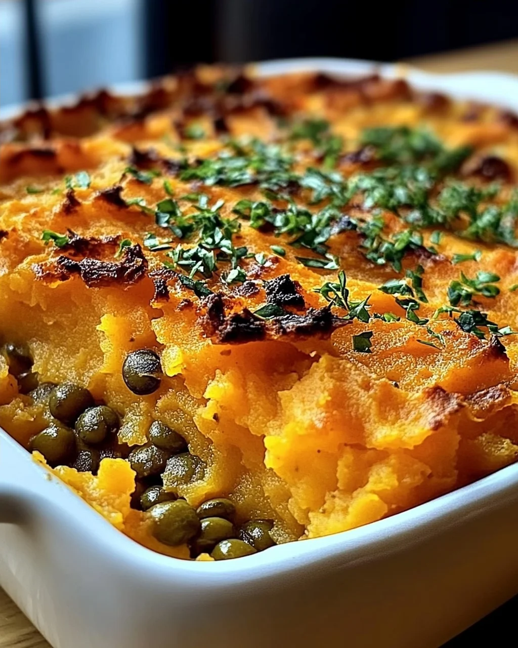 Süßkartoffel- und Linsen-Hirtenkuchen für Veganer