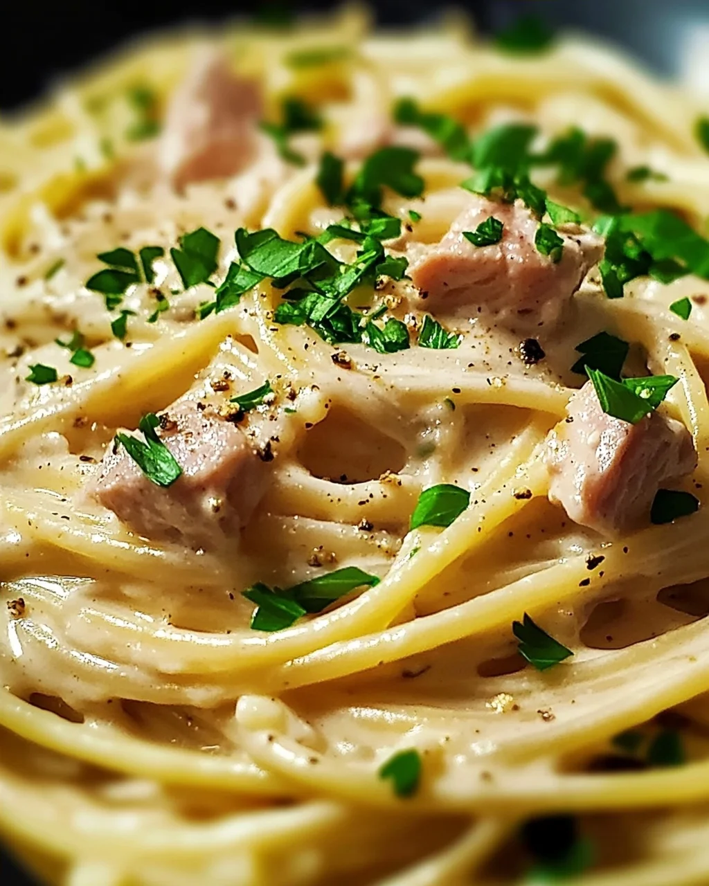 Thunfisch-Sahne-Soße mit Spaghetti
