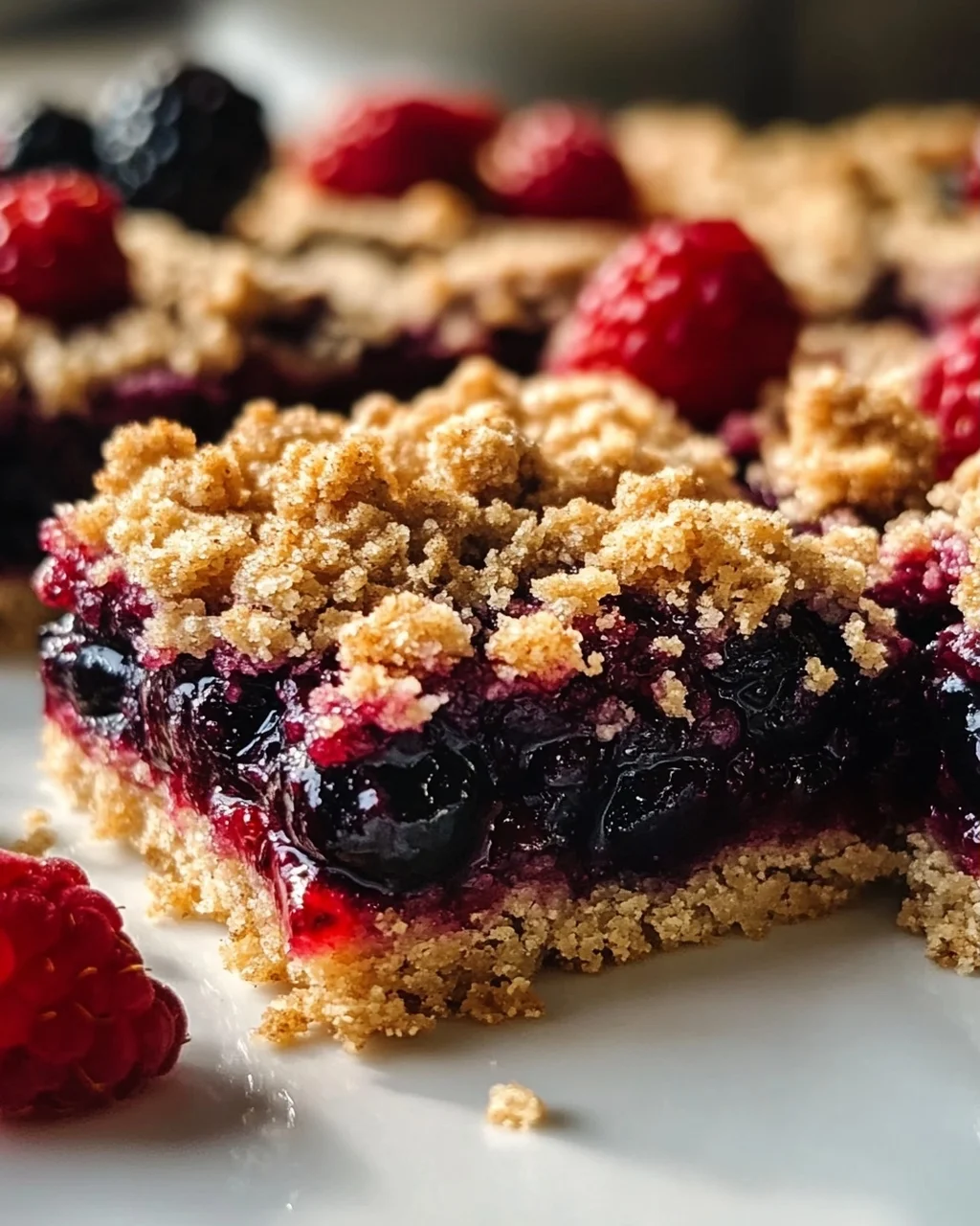 Vegane Beeren-Crumble-Riegel: Fruchtiger Genuss leicht gemacht