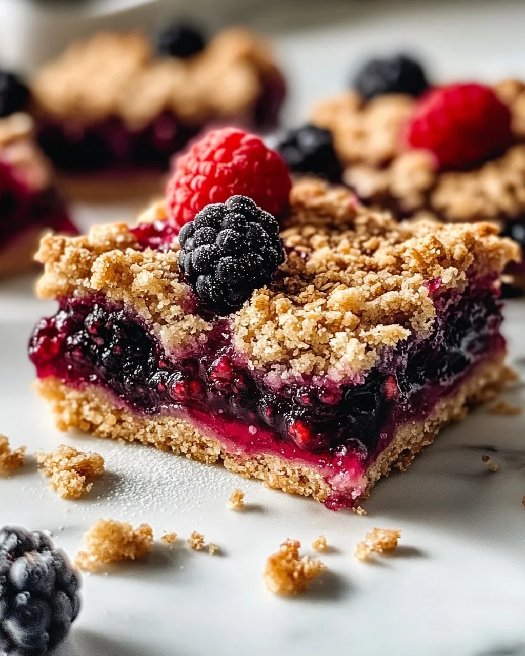Vegane Beeren-Crumble-Riegel: Fruchtiger Genuss leicht gemacht