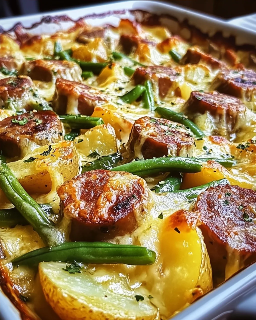 Wurst Bohne Kartoffel Auflauf