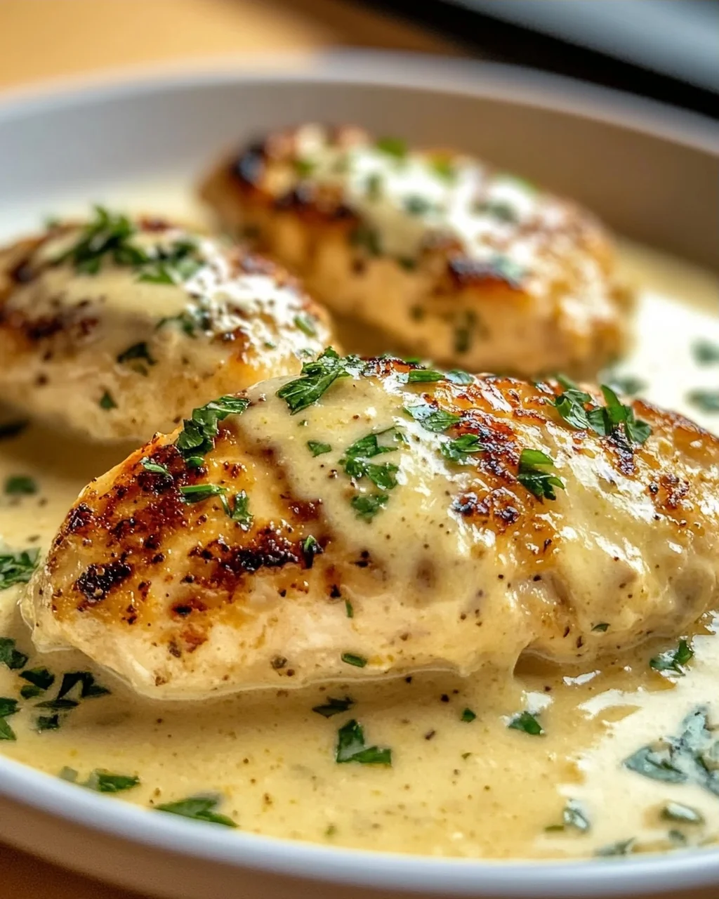 Zartes Hähnchenfilet in cremiger Frischkäse-Parmesan-Soße