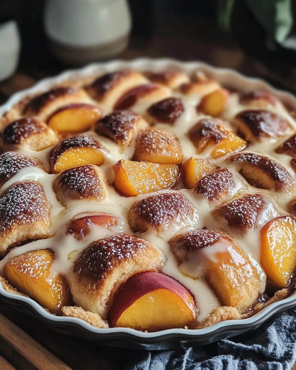Zimtschnecken-Pfirsich-Cobbler: Einfaches Sommerdessert