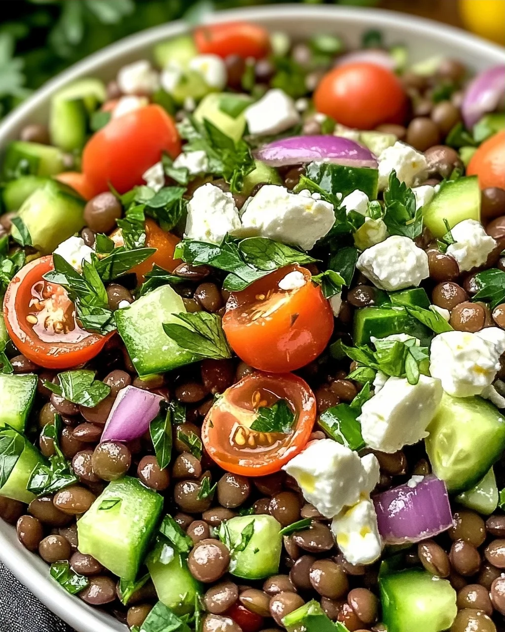 Zitronige Libanesische Linsensalat für gesunde Genießer