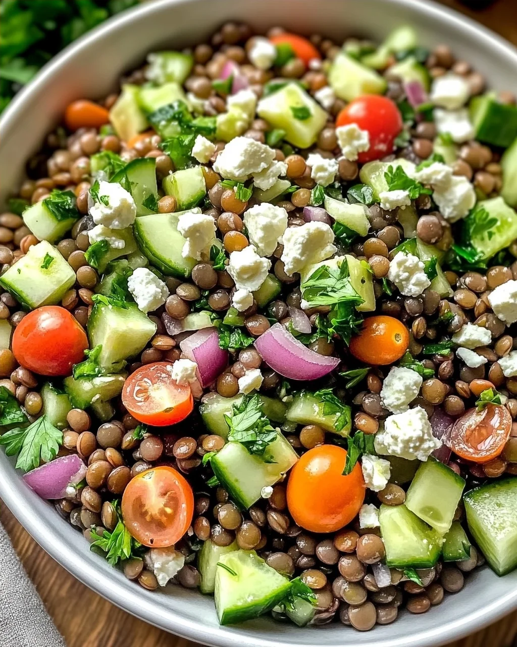 Zitronige Libanesische Linsensalat für gesunde Genießer